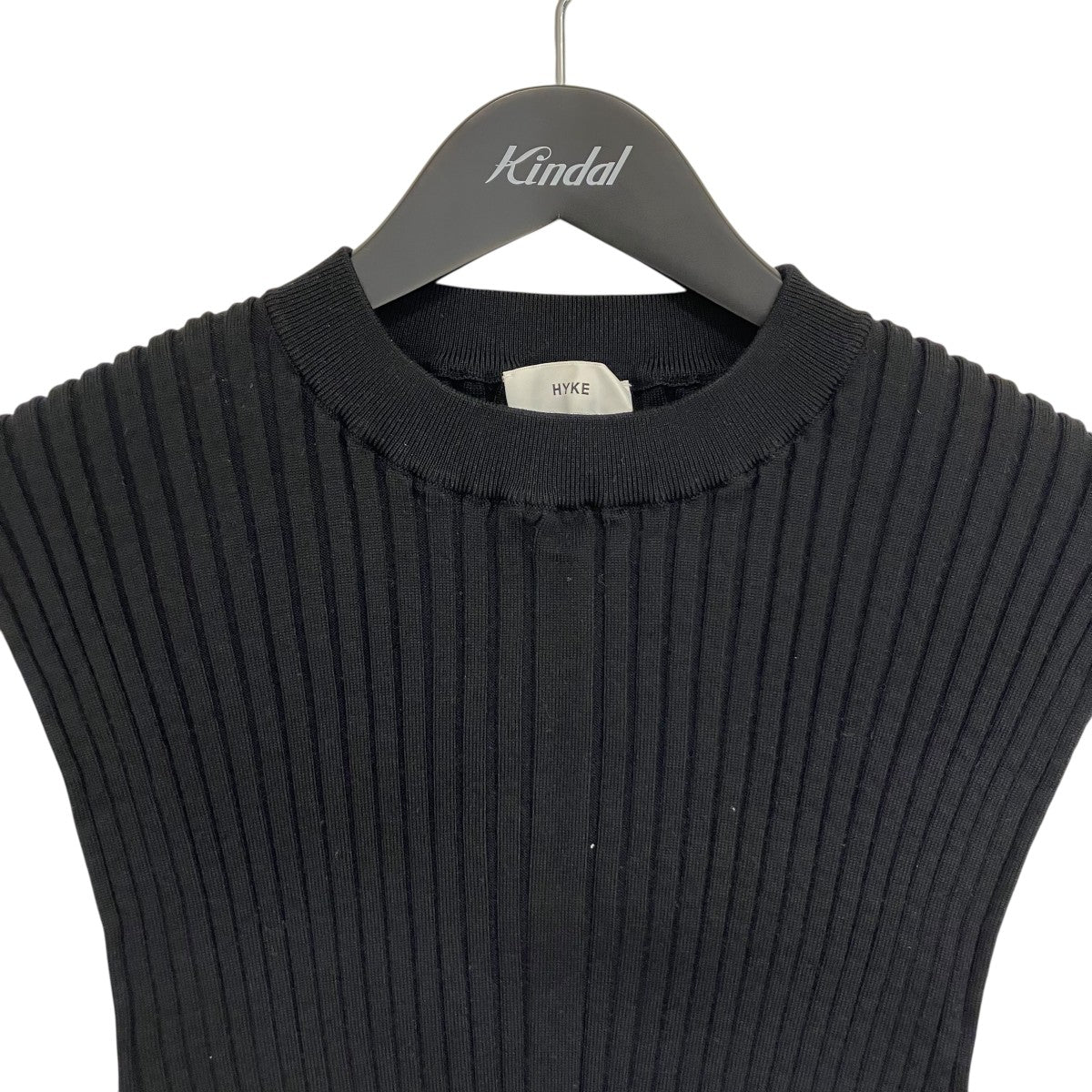 k.プロフィール必読お願いします。 　HYKE ニットベスト　ブラック HYKE ハイク CROCHETED CROPPED SWEATER TOP メッシュコットン