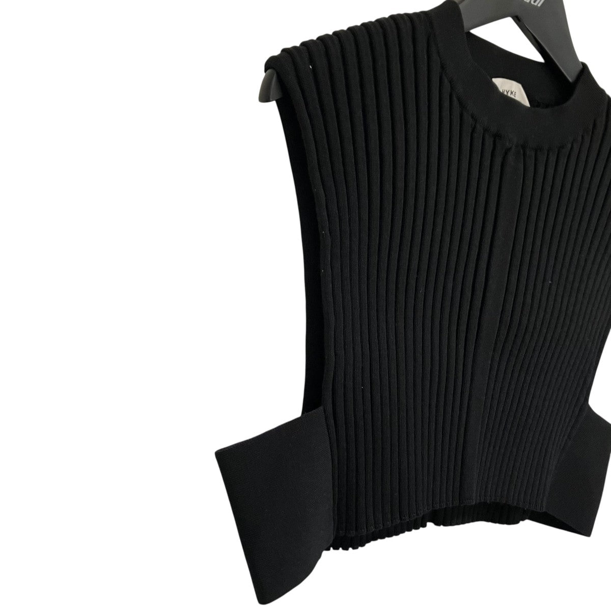 HYKE 「WIDE RIBBED CROPPED VEST」クロップドニットベスト11296 古着・中古-4枚目のアイテム画像