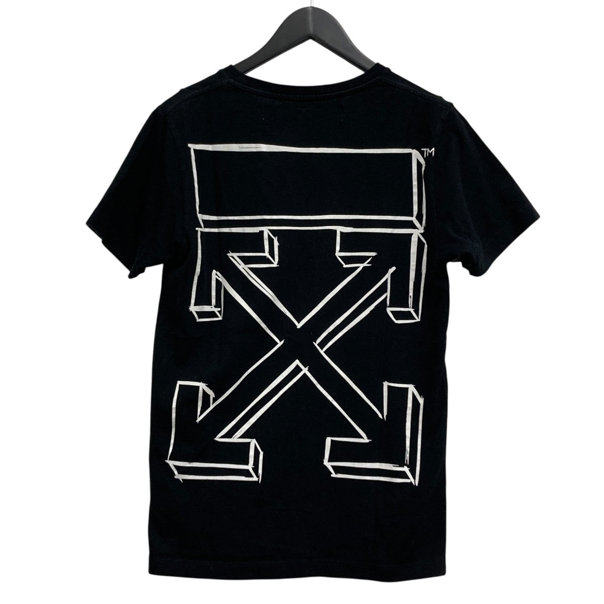 Off-White ロゴ コットン クルーネック半袖Tシャツ★関税送料込 OFF-WHITE オフホワイト VIRGIL ABLOH 半袖 Tシャツ