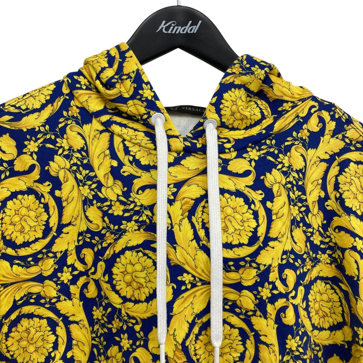 VERSACE ゴールド装飾 パーカー Lサイズ 極美品】VERSACE ヴェルサーチ バロック柄 スウェット パーカー