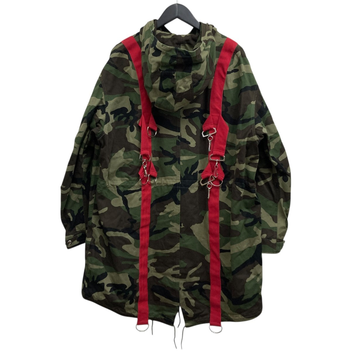 未使用品△CELINE セリーヌ 23SS 2W860494M コットン100％ カモフラージュ 迷彩柄 ハーネス パーカーコート モッズコート 44 正規品 CELINE(セリーヌ) ハーネスミリタリーモッズコート 2W860494M カーキ