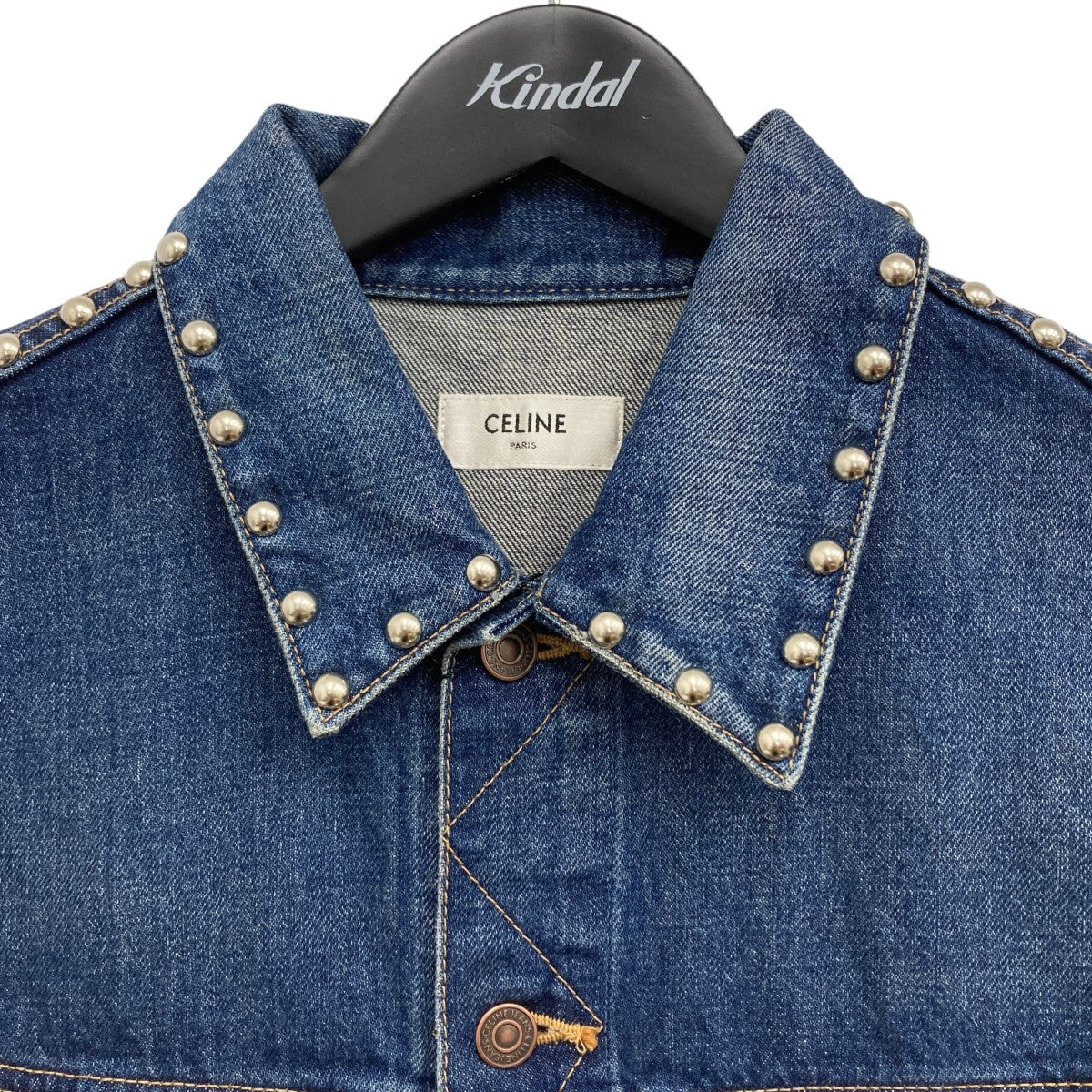 CELINE(セリーヌ) スタッズ装飾フリンジデザインデニムベスト