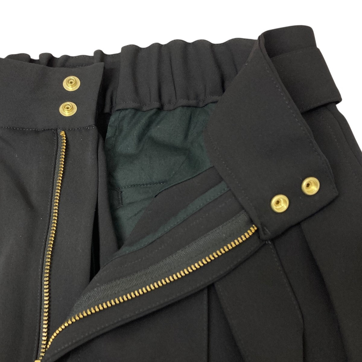 5015【美品】CULLNI クルニ　ベルテッドパンツ　スラックス　ネイビー　S 5015CULLNI クルニ ベルテッドパンツ スラックス ネイビー S