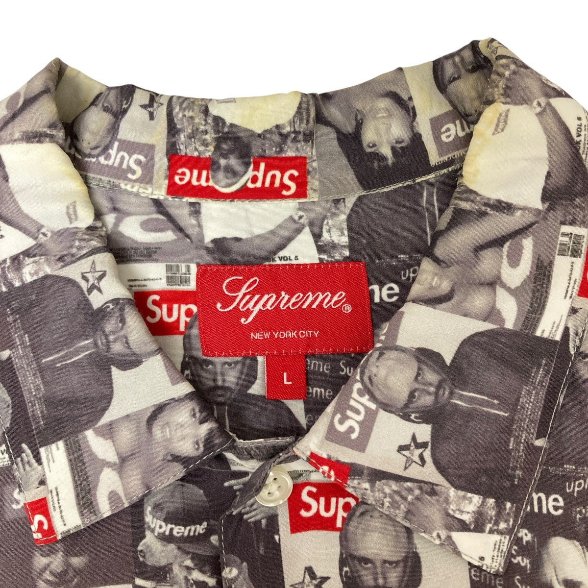 Supreme(シュプリーム) 23SS 半袖総柄シャツ グレー サイズ L