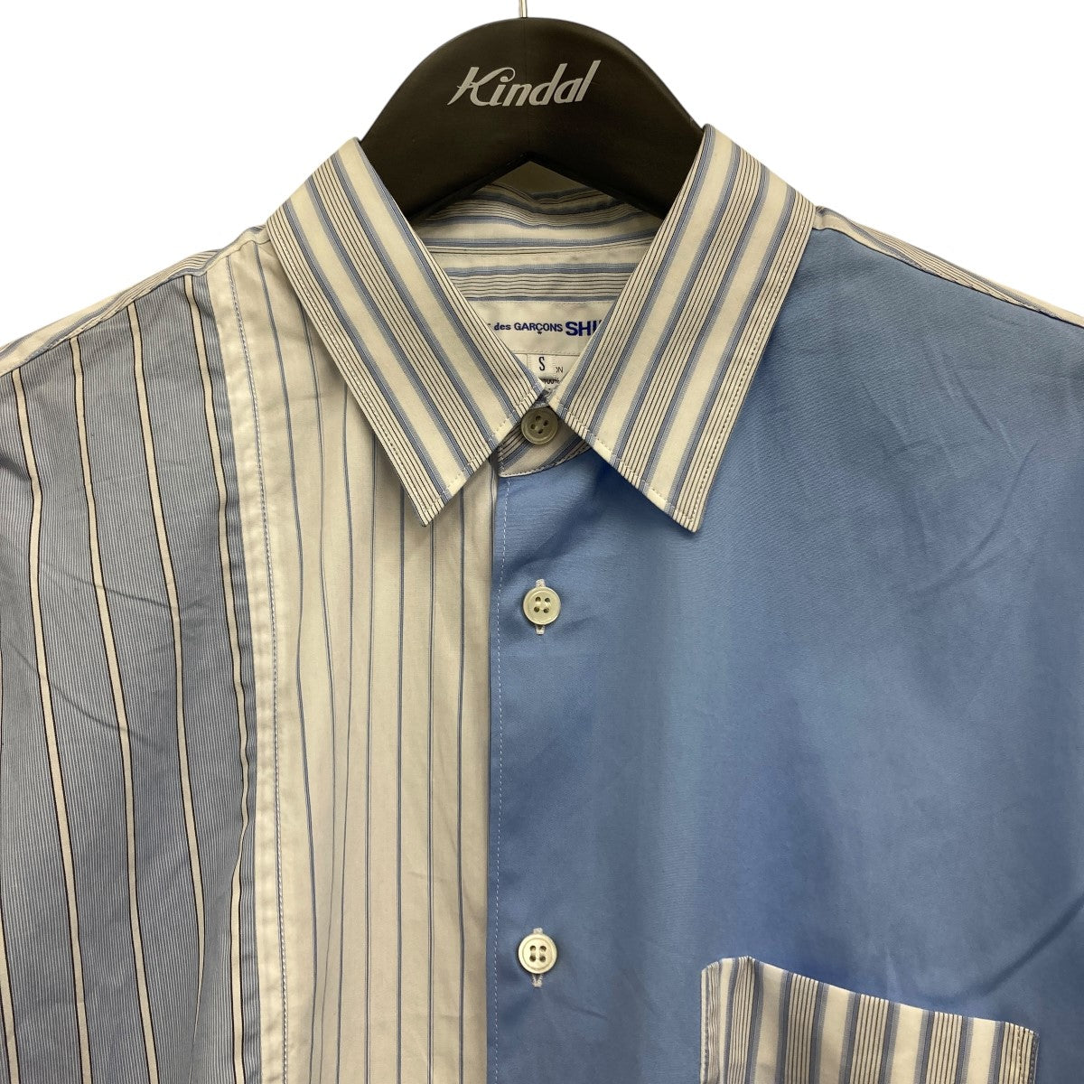 COMME des GARCONS SHIRT パッチワークストライプシャツ 古着・中古-3枚目のアイテム画像