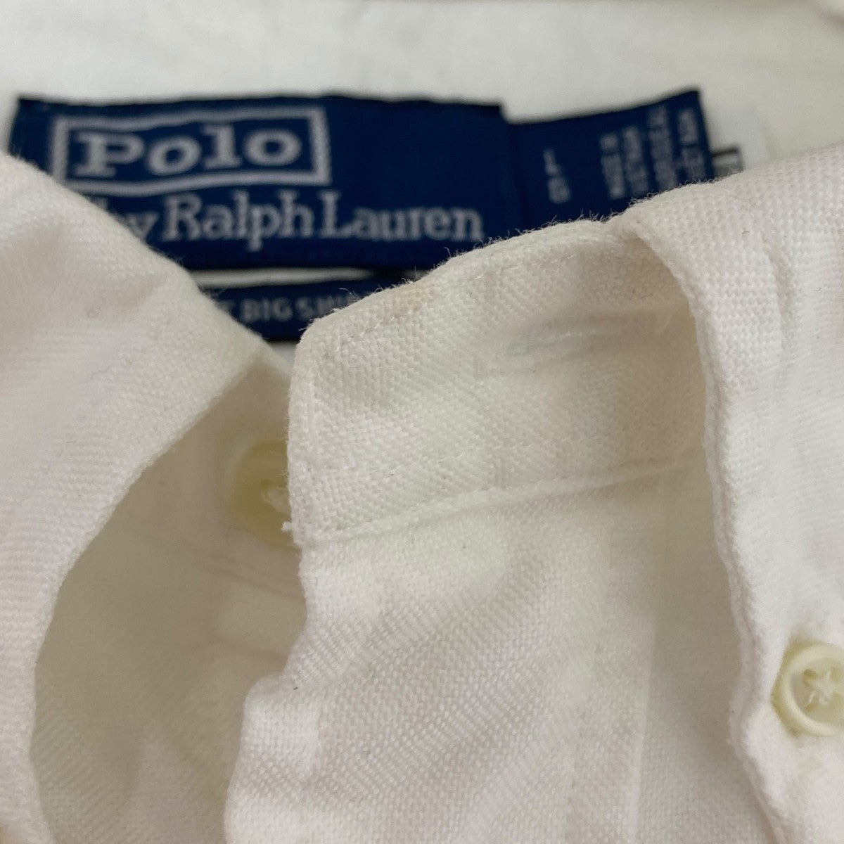 新品、未使用、ラルフ半袖ボタンダウン、白、サイズL Ralph Lauren ラルフローレン 無地 半袖 ボタンダウンシャツ
