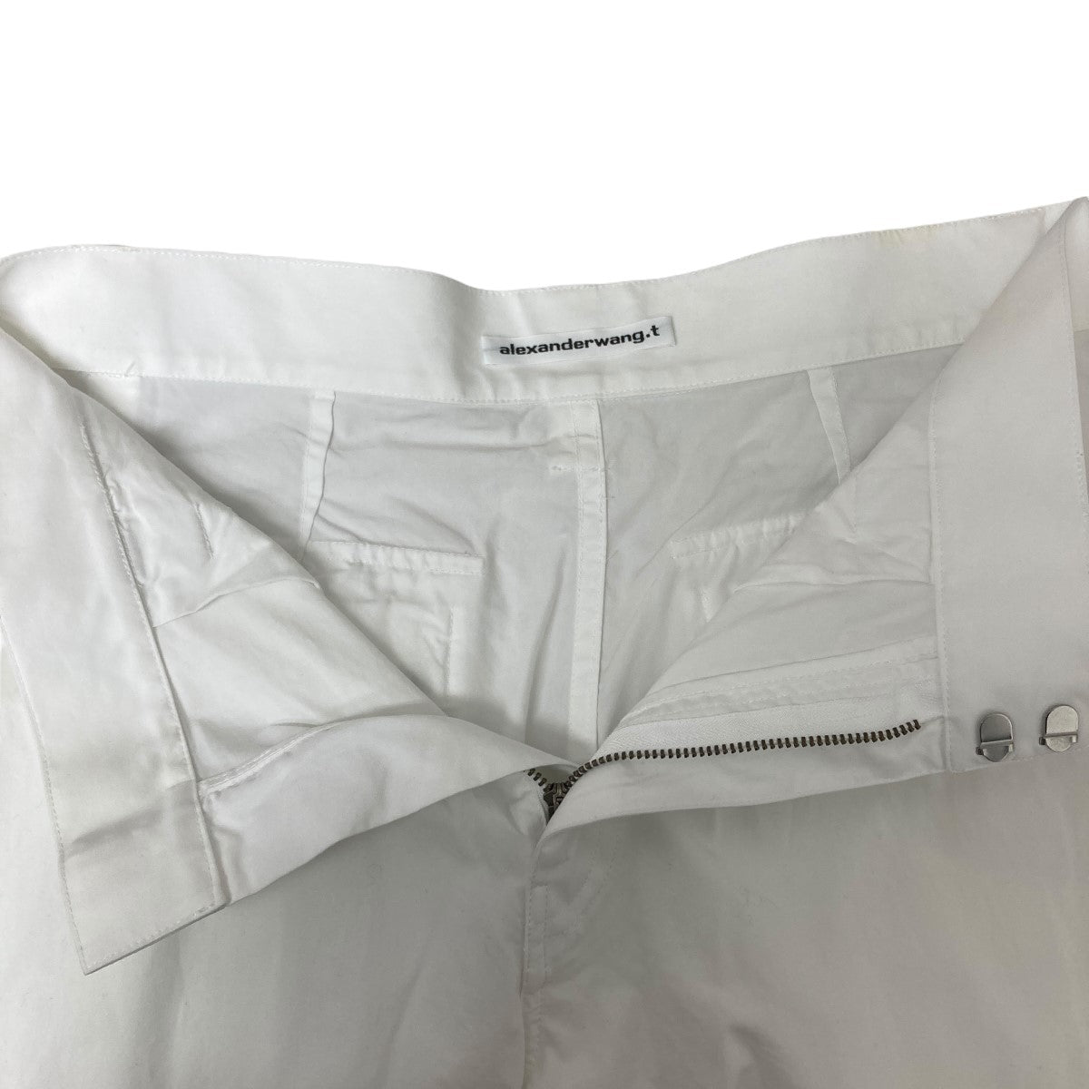 【アレキサンダーワン】ロゴ ワイドカーゴパンツ 綿 ホワイト 中古・古着通販】ALEXANDER WANG (アレキサンダーワン) ワイド