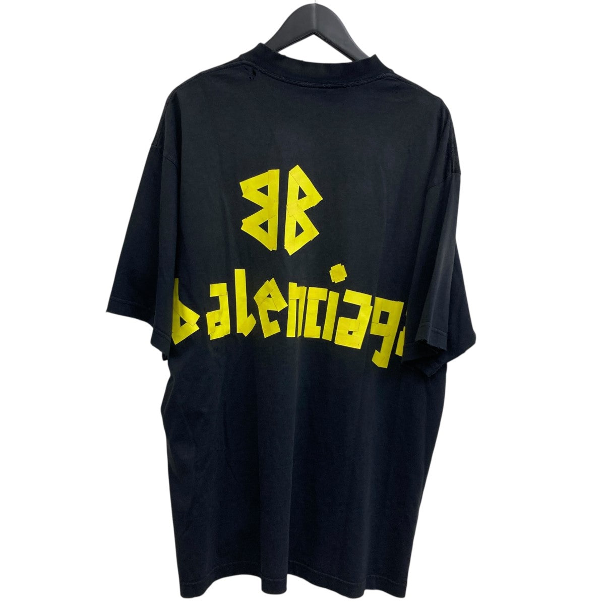 新品タグ付き　バレンシアガ　Tシャツ BALENCIAGA】21SS ロゴ 穴あき加工 ダメージTシャツ (BALENCIAGA