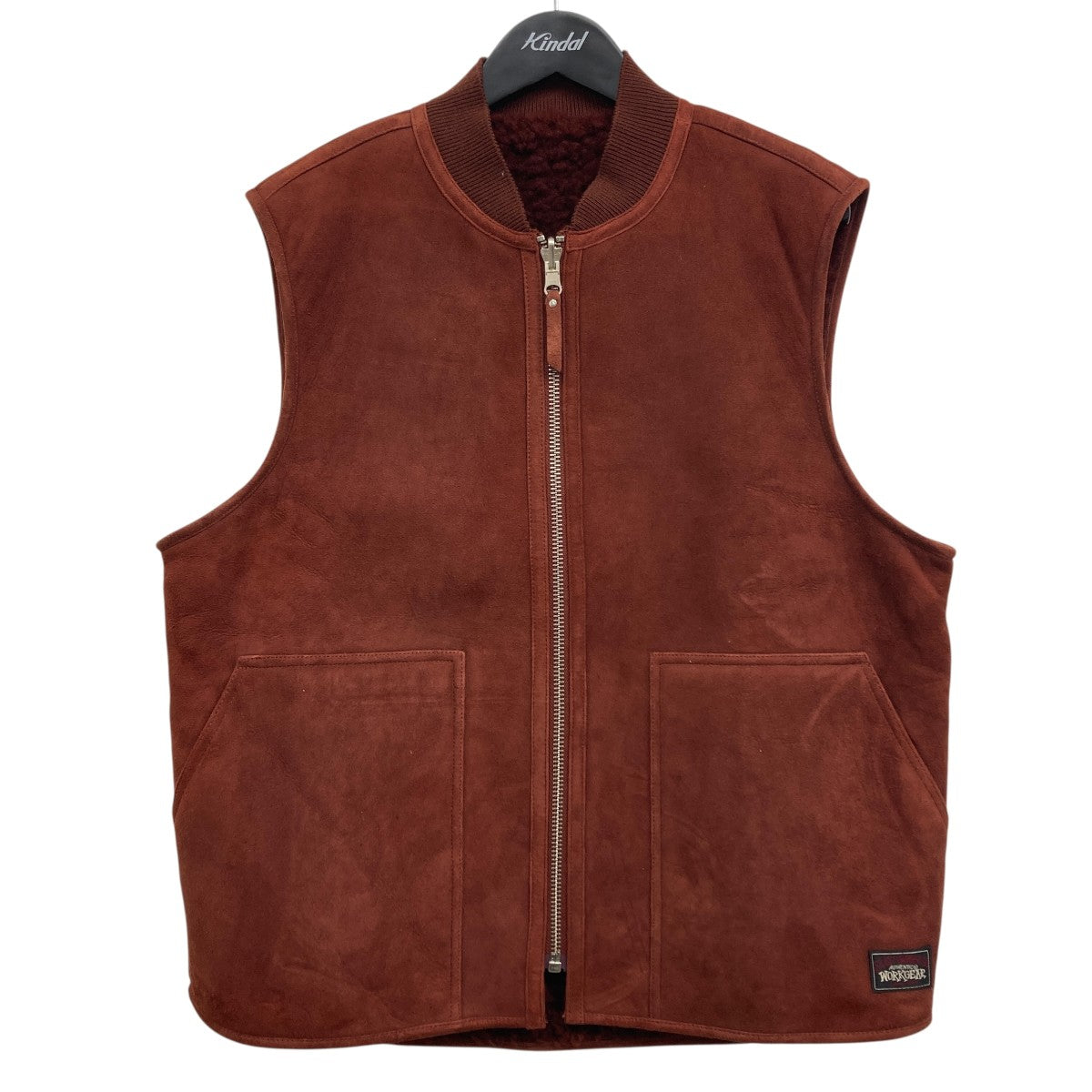 極美品　STUSSY ステューシー ムートン レザー ベスト リバーシブル M 極美品 STUSSY ステューシー ムートン レザー ベスト