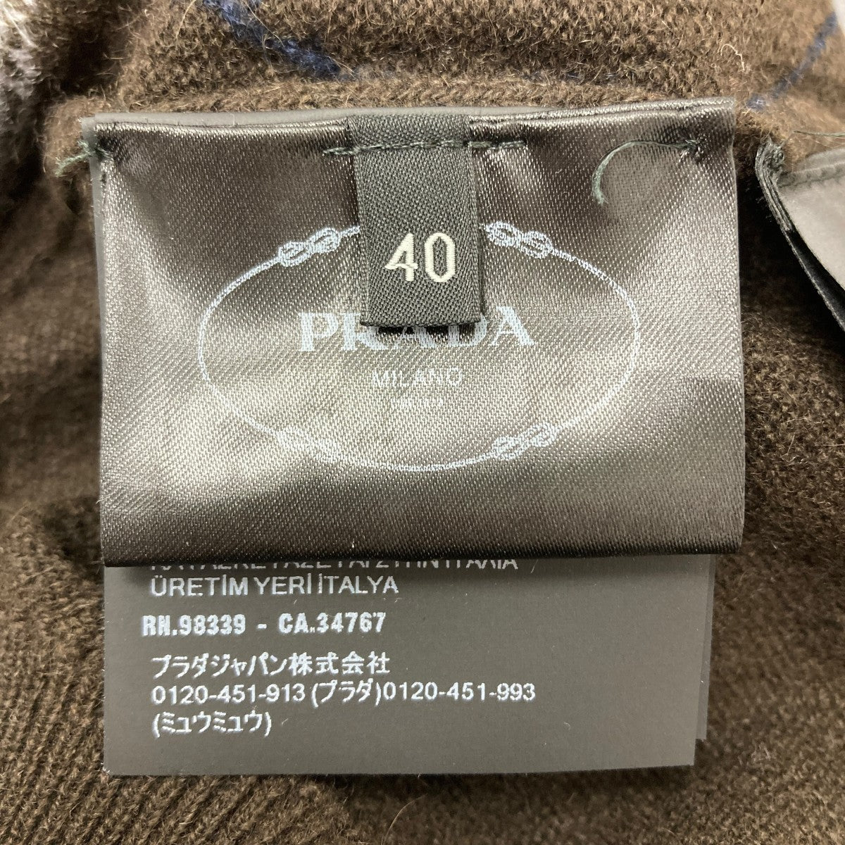 PRADA(プラダ) V-neck cashmere sweater カシミヤアーガイル