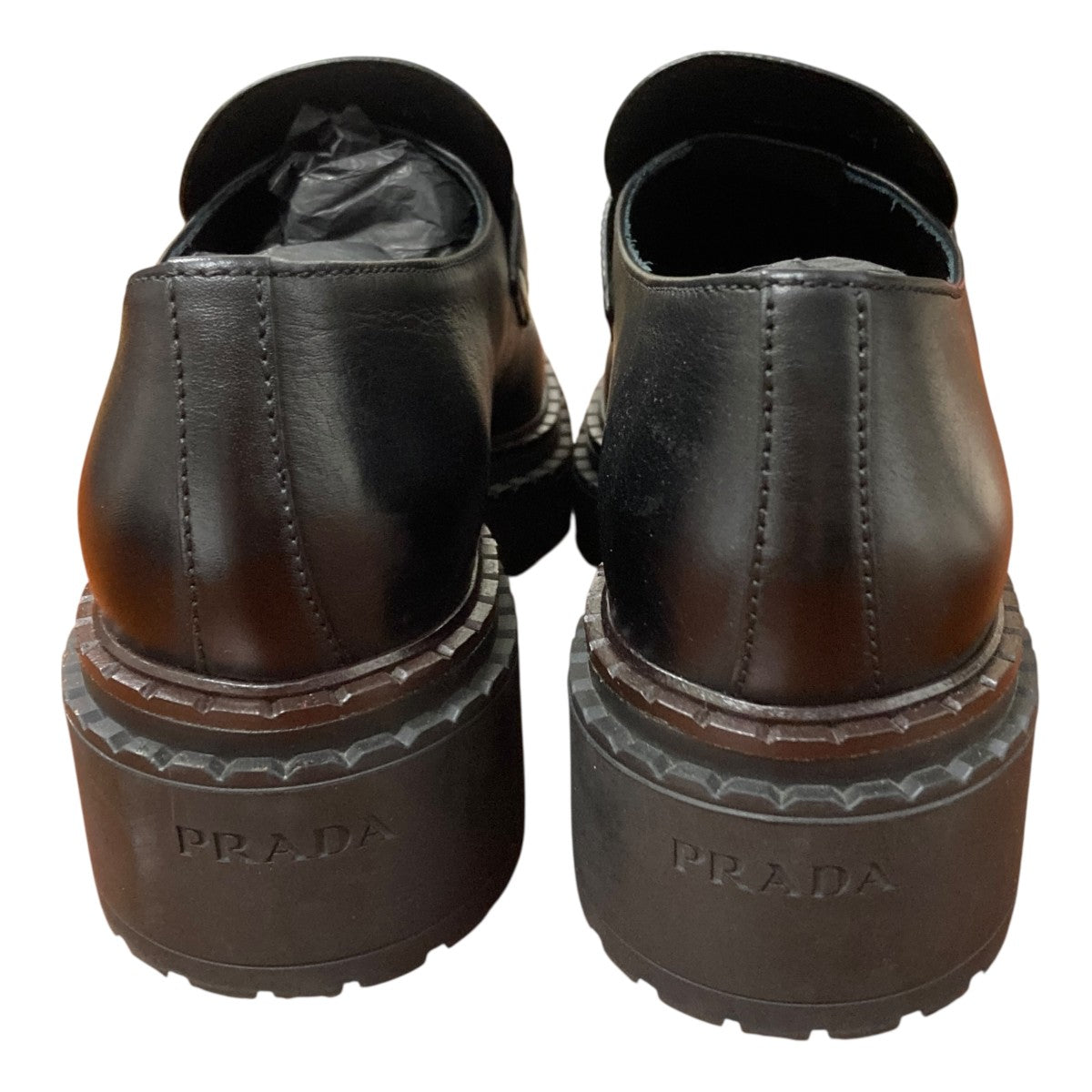PRADA(プラダ) ダブルチョコレートレザーローファー 1D246M ZO3