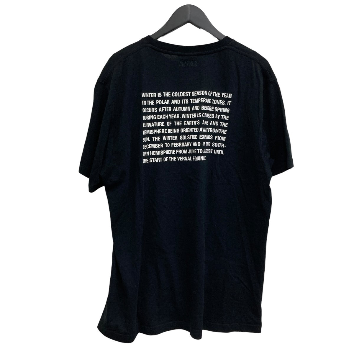 【送料無料】VETEMENTS ヴェトモン ブラックTシャツ ヴェトモン Tシャツ カットソー オーバーサイズ クルーネック