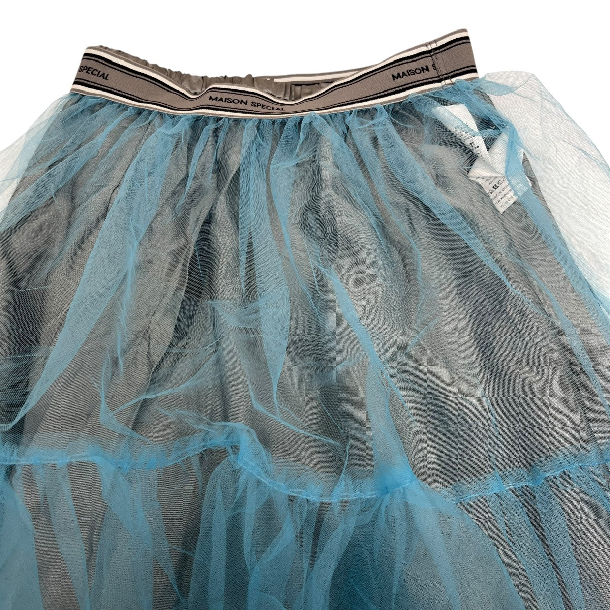 MAISON SPECIAL　（F）　チュールロングスカート　グリーンブルー MAISON SPECIAL（メゾンスペシャル） スカート Metallic Hard Tulle