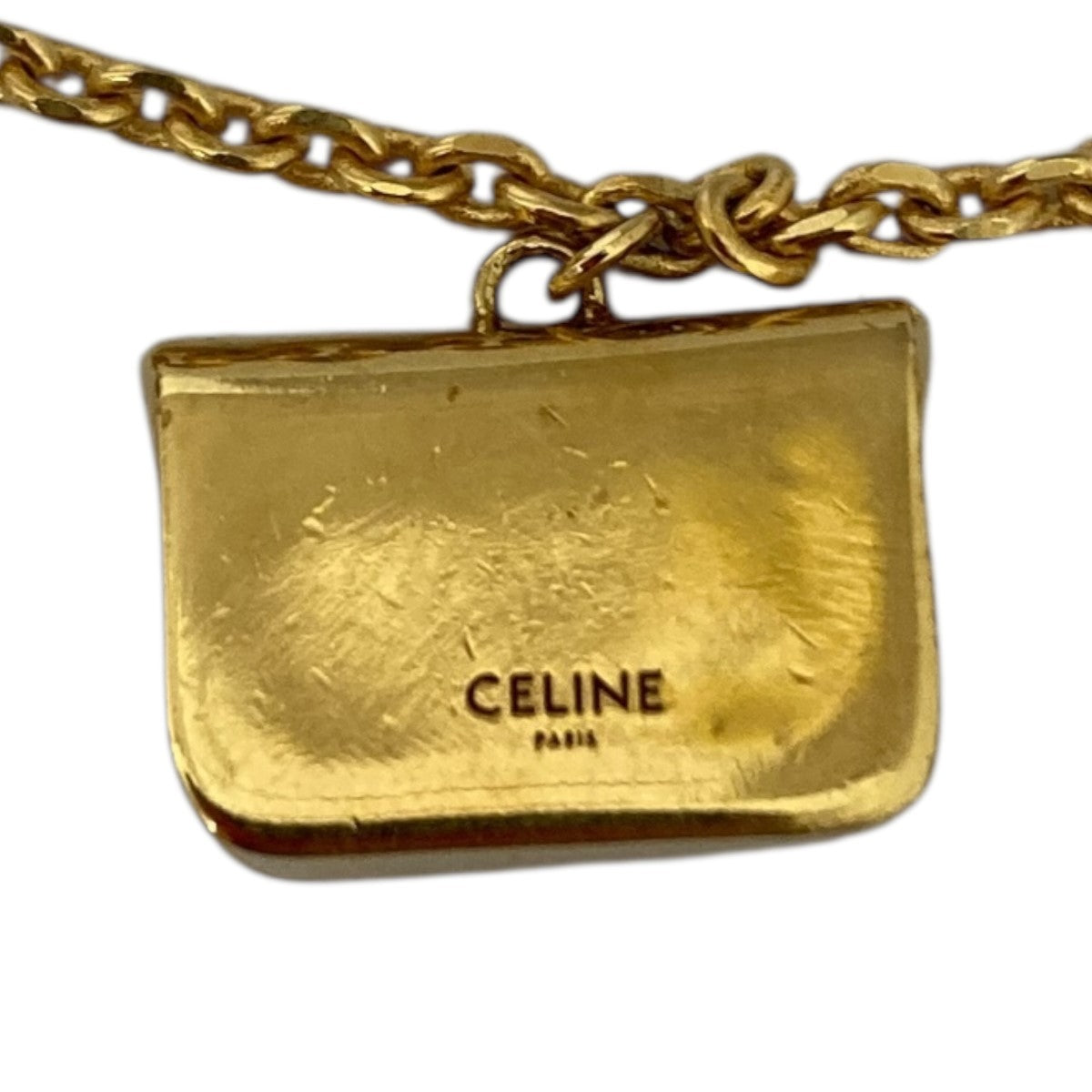 セリーヌ CELINE 時計モチーフ ブレスレット　ビンテージ 大幅値下げ⭕️ CELINE(セリーヌ) バッグモチーフブレスレット ゴールド サイズ
