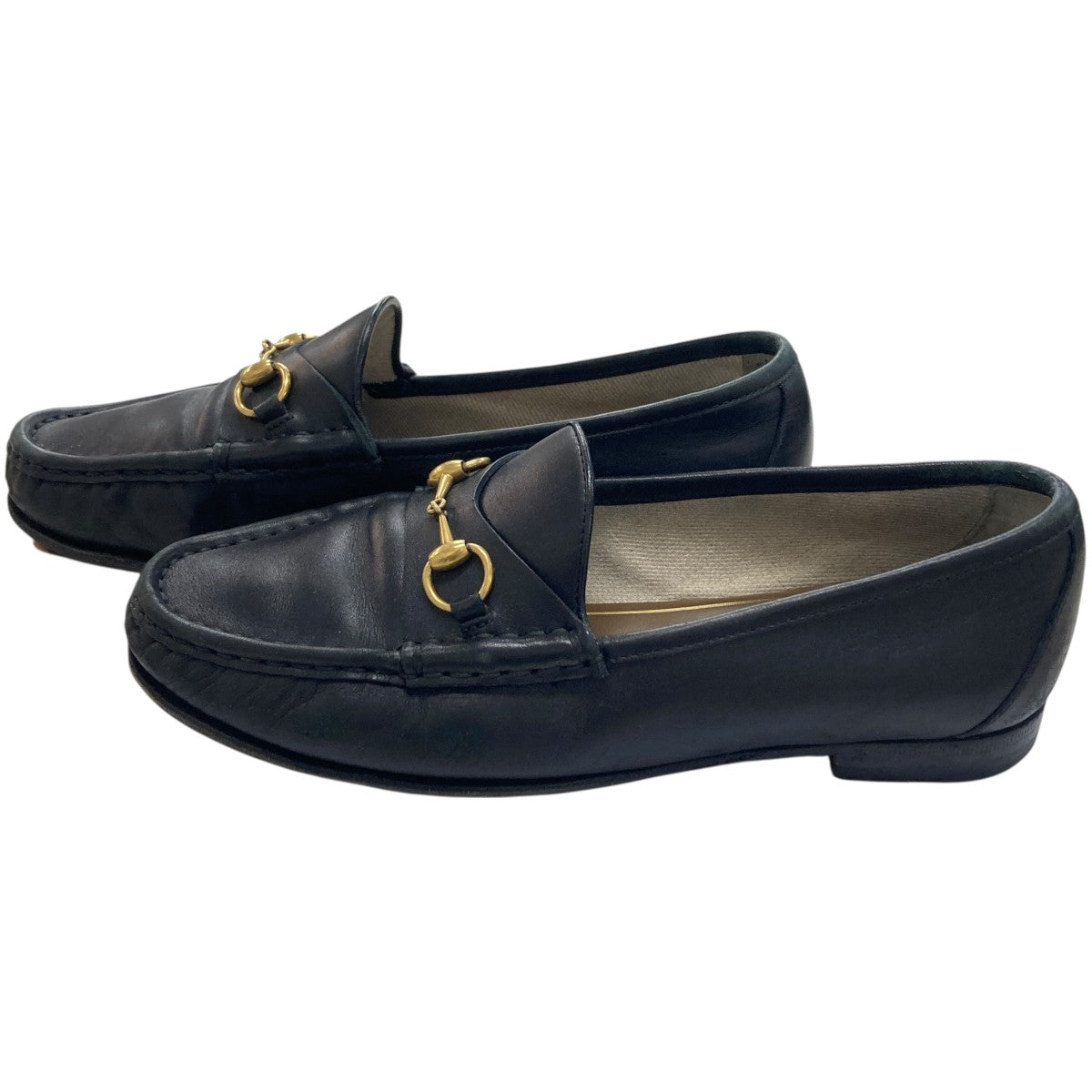 【完売美品】 GUCCI ホースビット 茶 銀 40　1/2 26.5〜7cm GUCCI(グッチ) ホースビットローファー ブラック サイズ 38