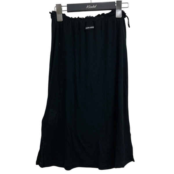 MIU MIU(ミュウミュウ) リブ編み ジャージー スカート MJD192 ブラック