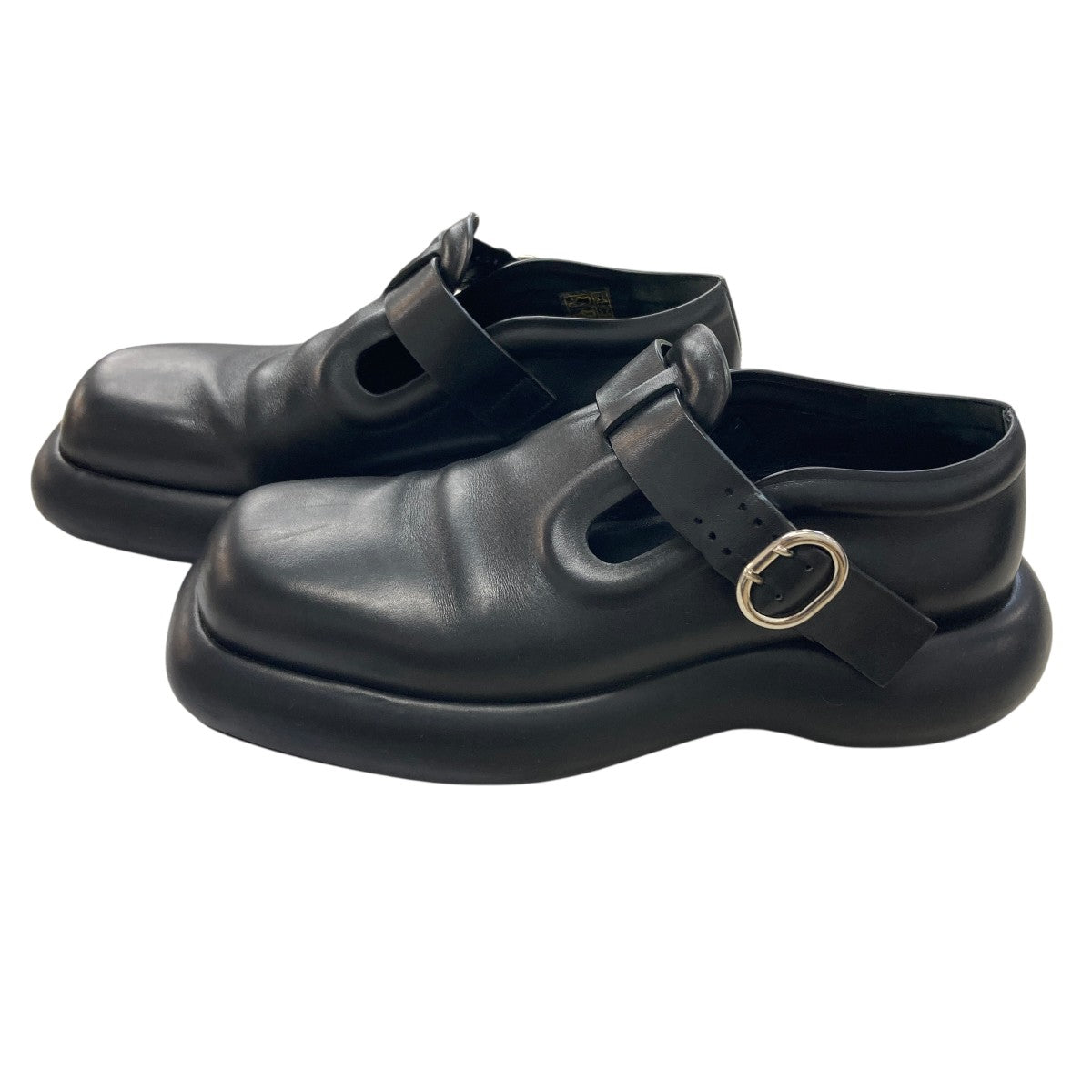 JIL SANDER(ジルサンダー) スクエアレザーローファー ブラック