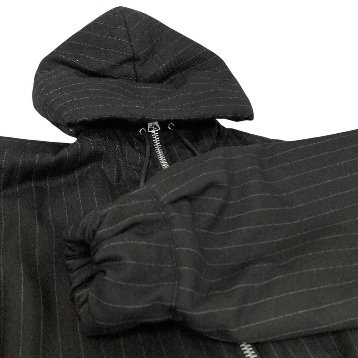 専用sacai グレー チョークストライプブルゾンMA-1ジャケット　サイズI 専用sacai グレー チョークストライプブルゾンMA-1ジャケット