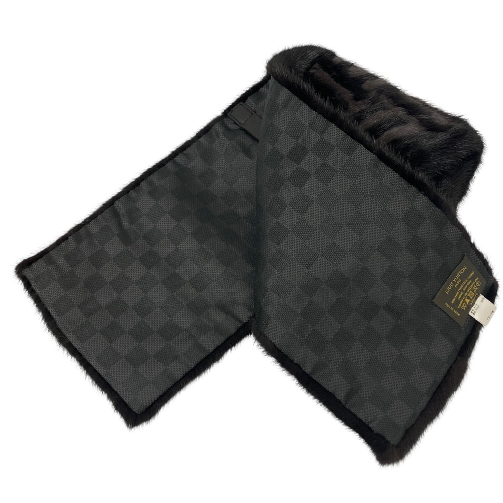 LOUIS VUITTON(ルイヴィトン) ミンクダミエマフラー ブラウン サイズ 