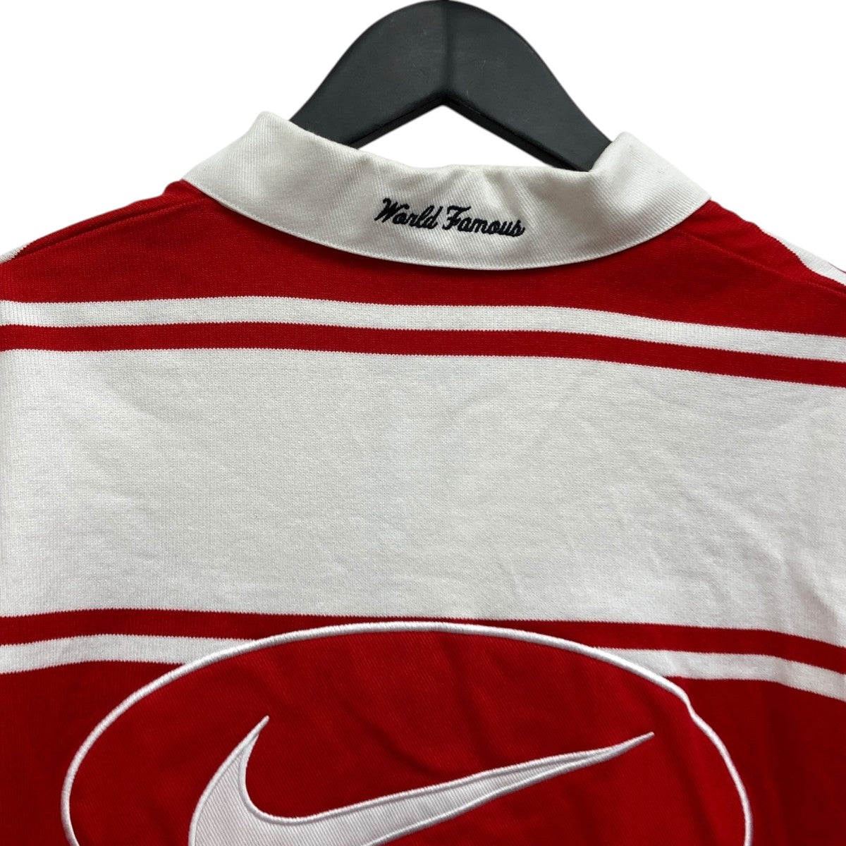 SUPREME 24/FW ラグビーシャツ XL ホワイト/レッド Supreme-Athletic-Studded-L-S-