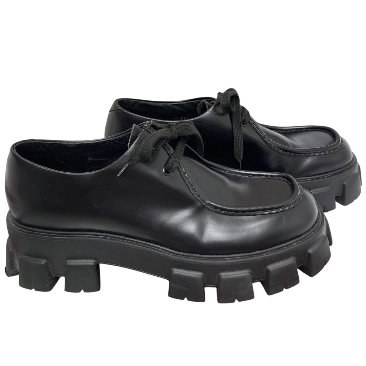 PRADA ダービーシューズ レザースニーカー Prada レザー ダービーシューズ | ブラック | FARFETCH JP