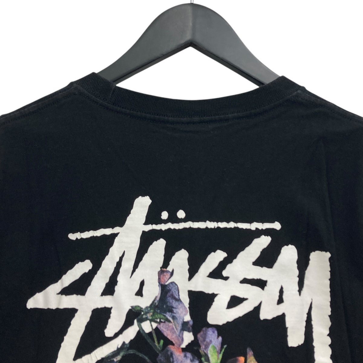 XL相当・STUSSY・ステューシー・ロンT・フラワー・ボーダー・ビッグプリント XL相当・STUSSY・ステューシー・ロンT・フラワー・ボーダー