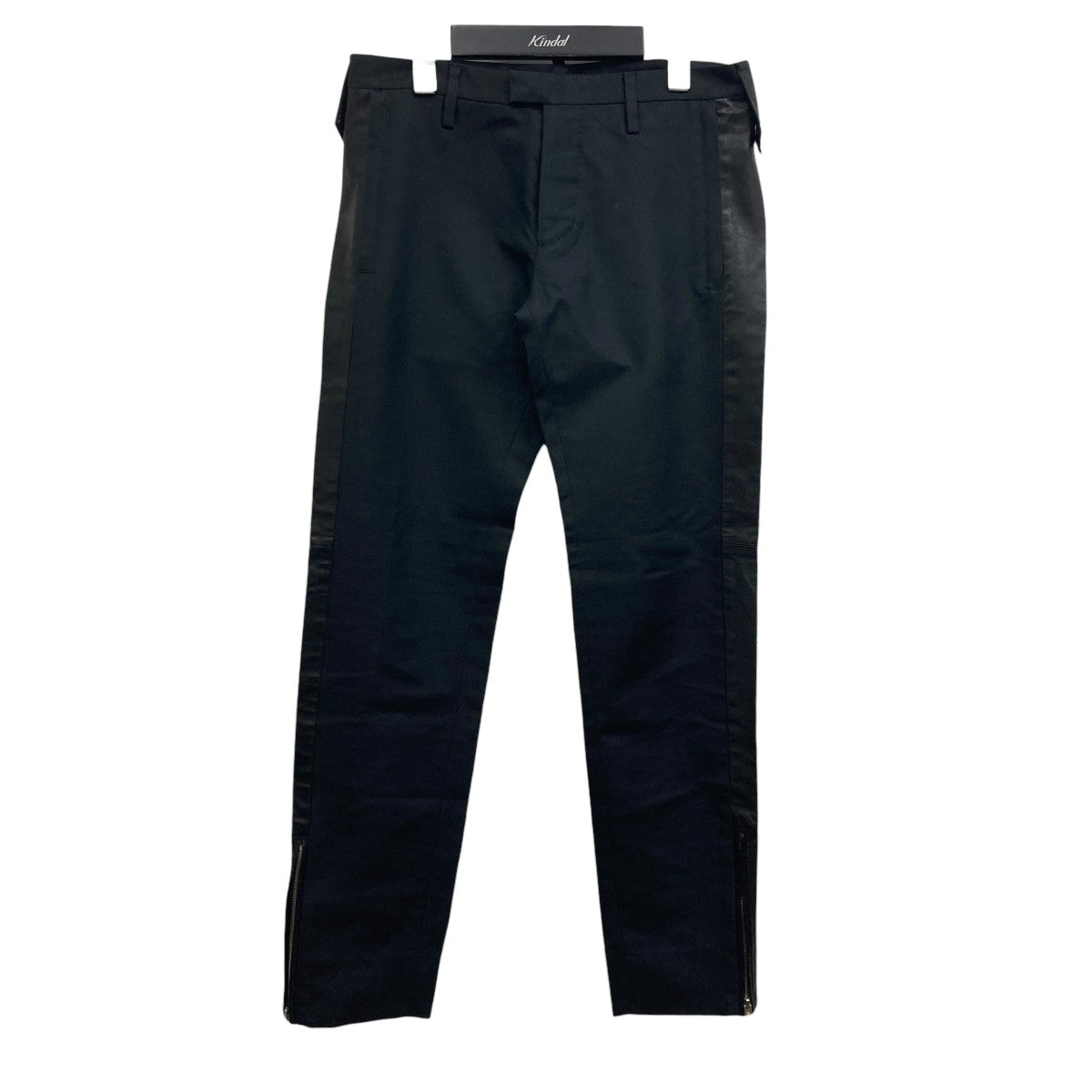試着のみ　DSQUARED2 ブラックパンツ　スラックス　ディースクエアード DSQUARED2(ディースクエアード) レザーラインパンツ S71KA0636