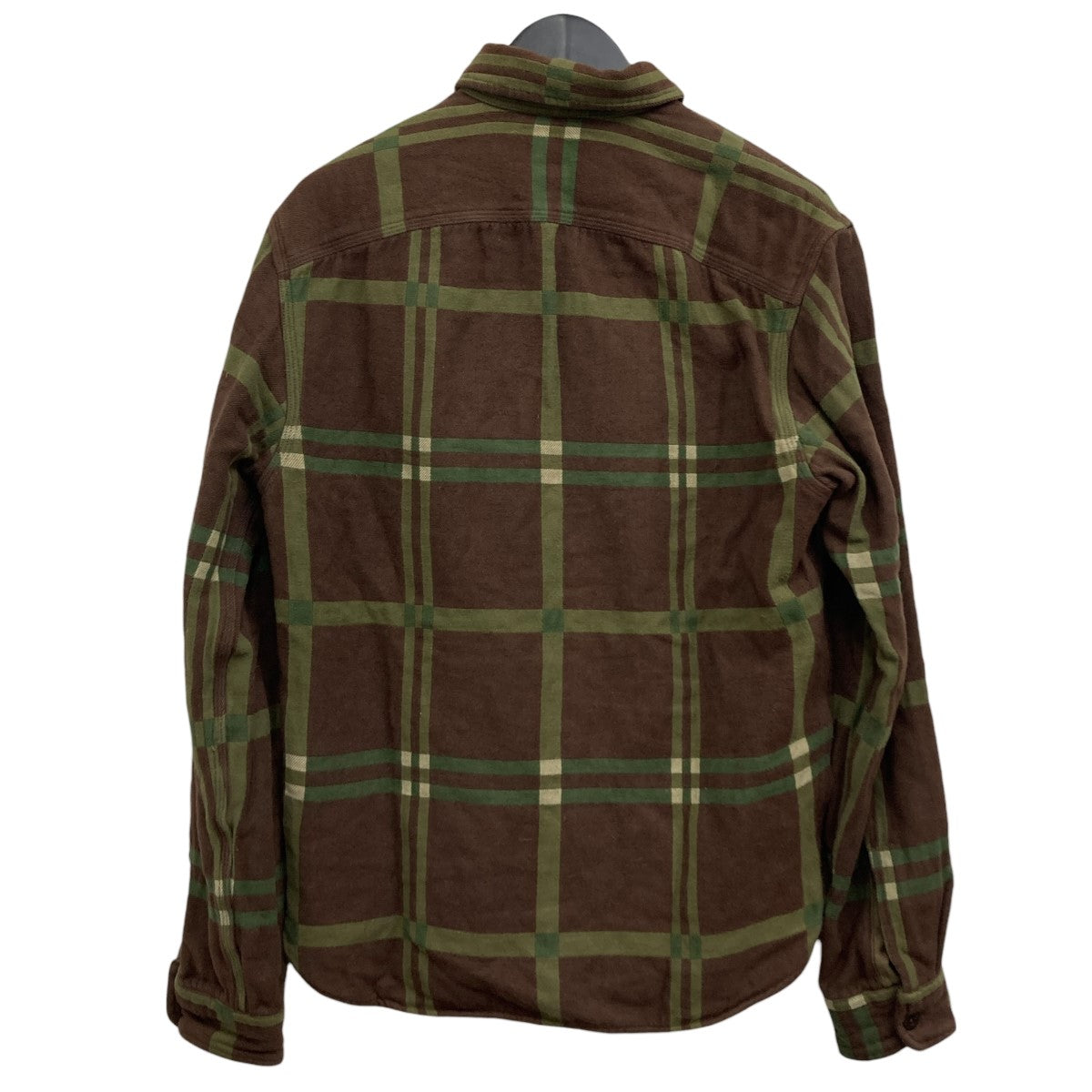 RRL ネルシャツ ベージュ・グリーンチェック RRL(ダブルアールエル) プレイドチェックシャツ グリーン サイズ