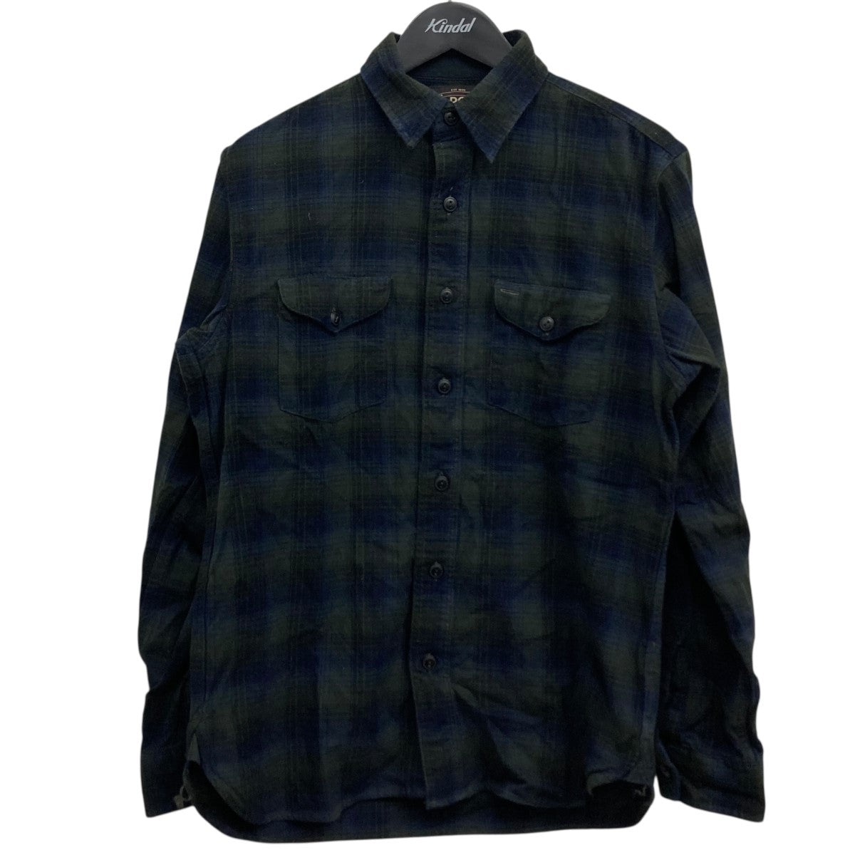 RRL チェックシャツ RRL(ダブルアールエル) チェックシャツ ネイビー×グリーン