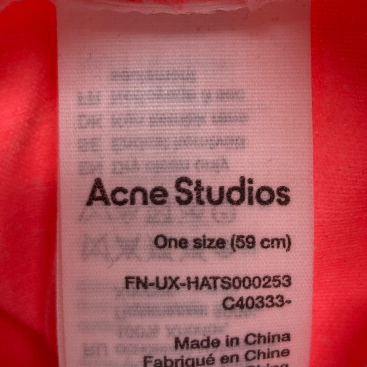 ACNE STUDIOS(アクネストゥディオズ) キャップ FN-UX-HATS000253
