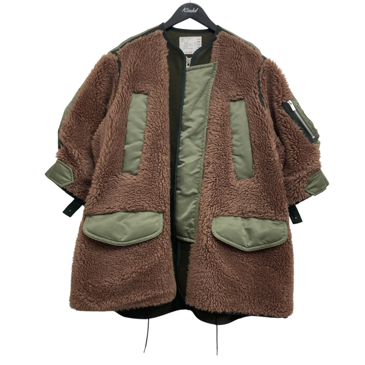 sacai(サカイ) Faux Shearling Nylon Twill Coat ファー