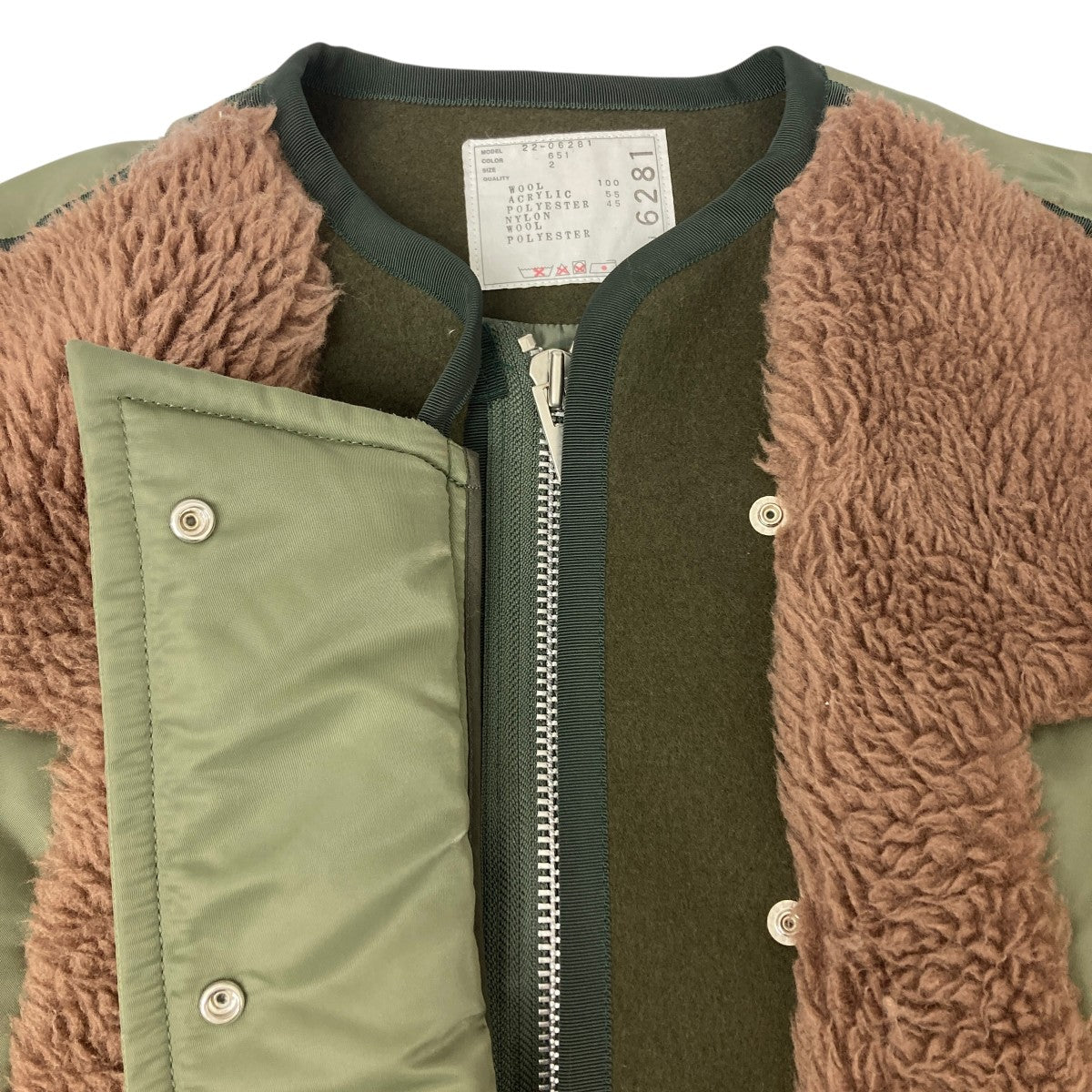 sacai ファー　コート　ナイロン　コート　ジャケット　M-51 sacai(サカイ) Faux Shearling Nylon Twill Coat ファー