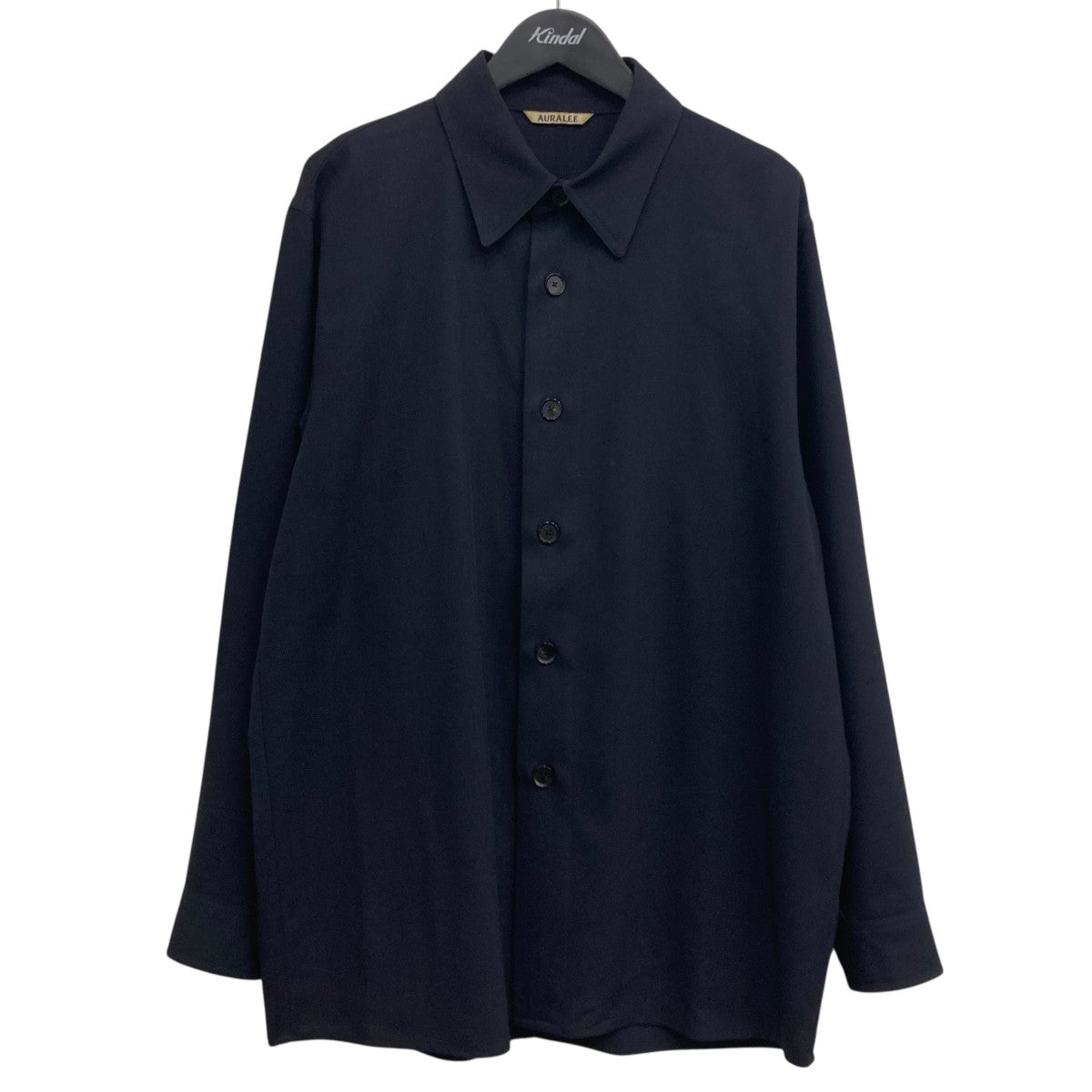 ◇ほぼ新品◇AURALEE ブラックトップス AURALEE(オーラリー) HARD TWIST WOOL DOBBY SHIRTS ウール