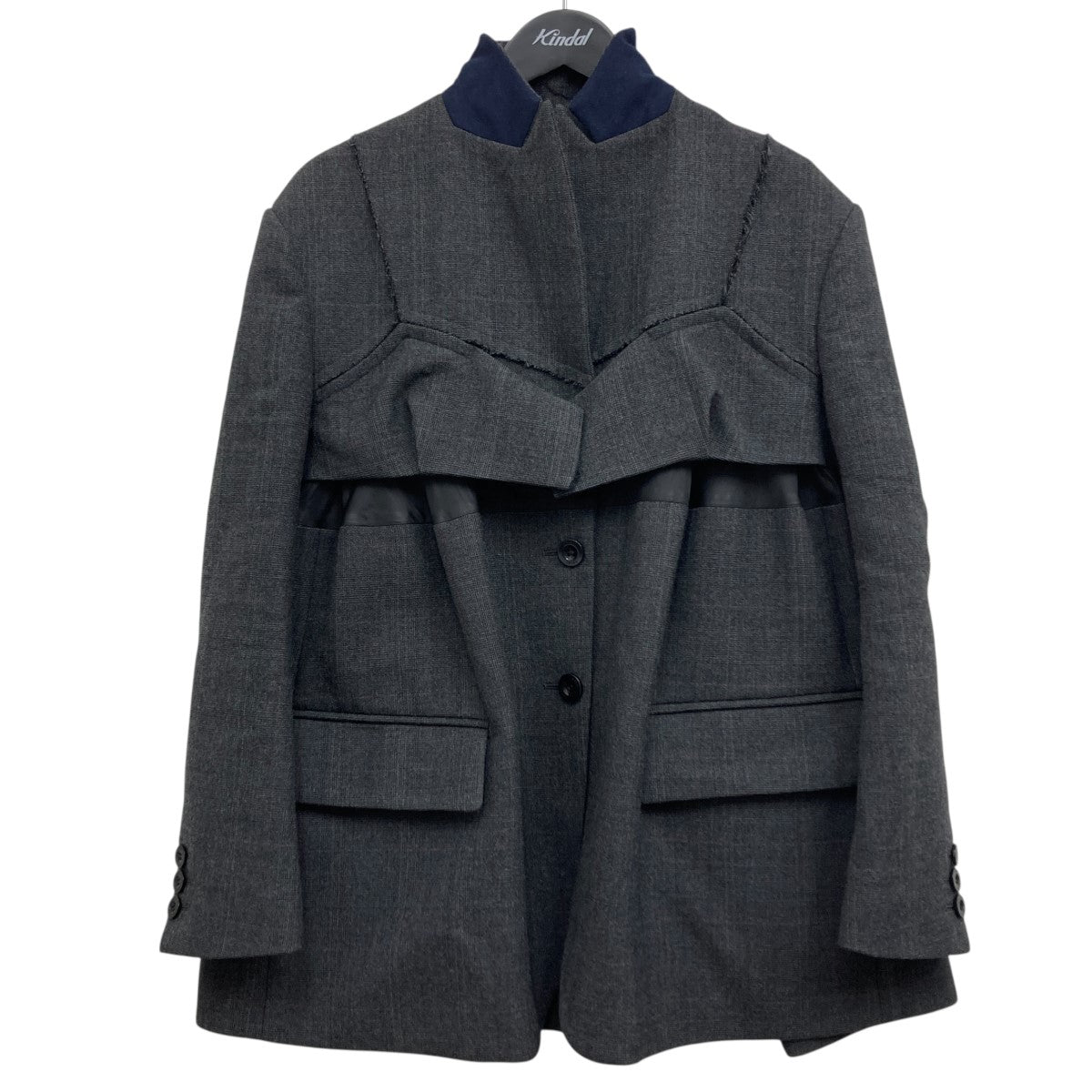 新品SACAI サカイ　ブラック ダブルブレスト テーラードジャケット 2025年最新】sacai ジャケット ダブルの人気アイテム - メルカリ