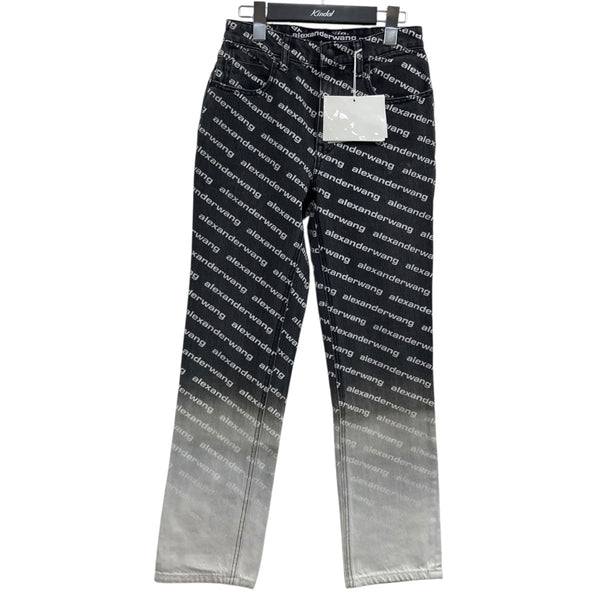 alexanderwang ホワイト デニム ALEXANDER WANG(アレキサンダーワン) モノグラムデニムパンツ ブラック