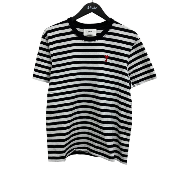 AMI PARIS(アミパリス) ボーダーTシャツ ホワイト×ブラック サイズ M
