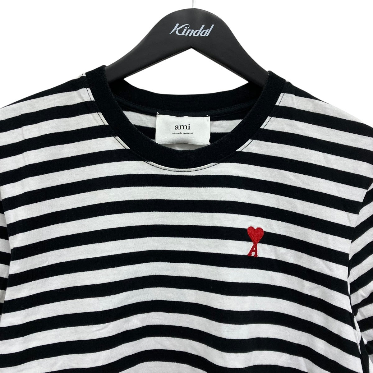 AMI PARIS(アミパリス) ボーダーTシャツ ホワイト×ブラック サイズ M