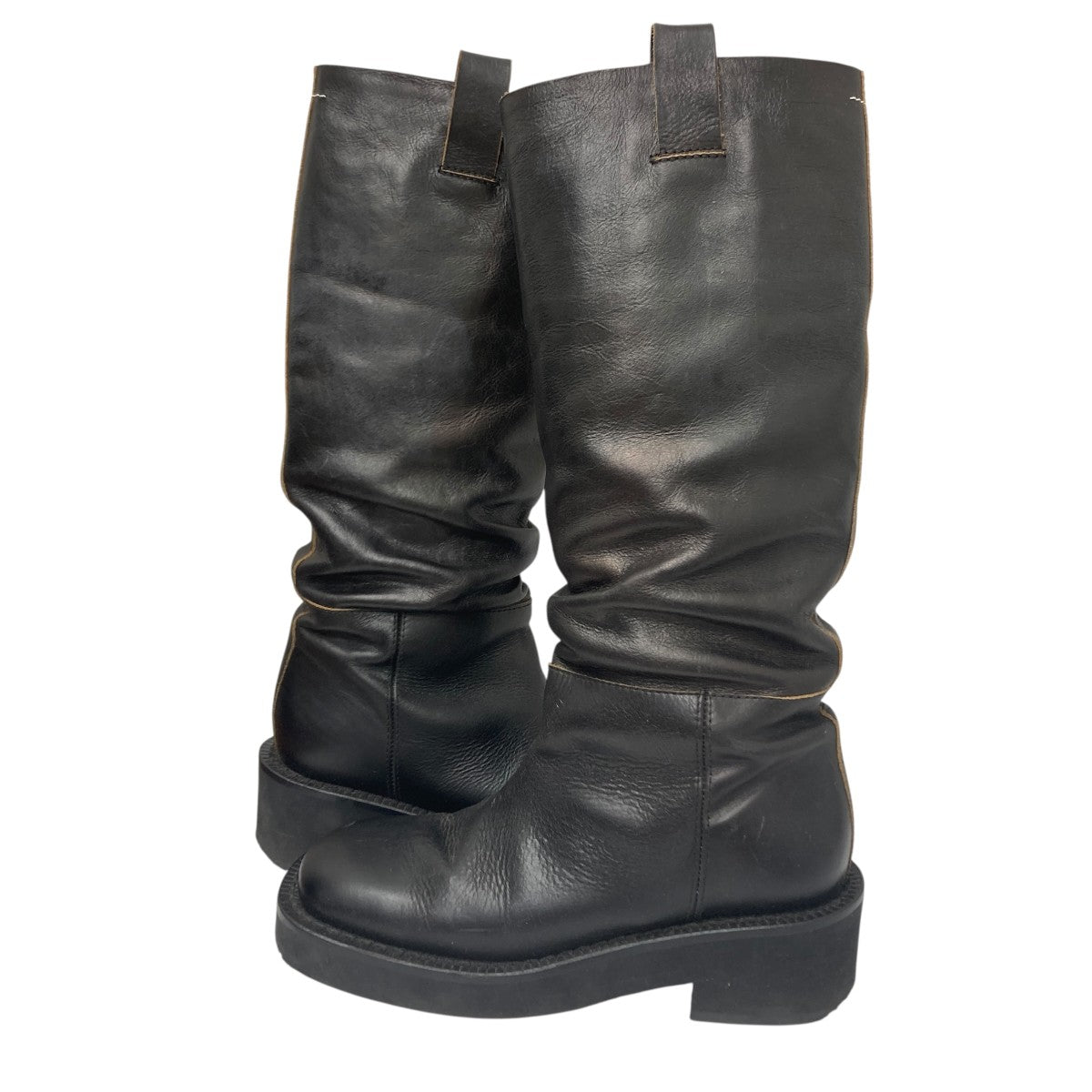 【お値下げ中】MM6 Maison Margiela スクエアトゥ ブーツ MM6 Maison Margiela Kids スクエアトゥ ブーツ | ブラック