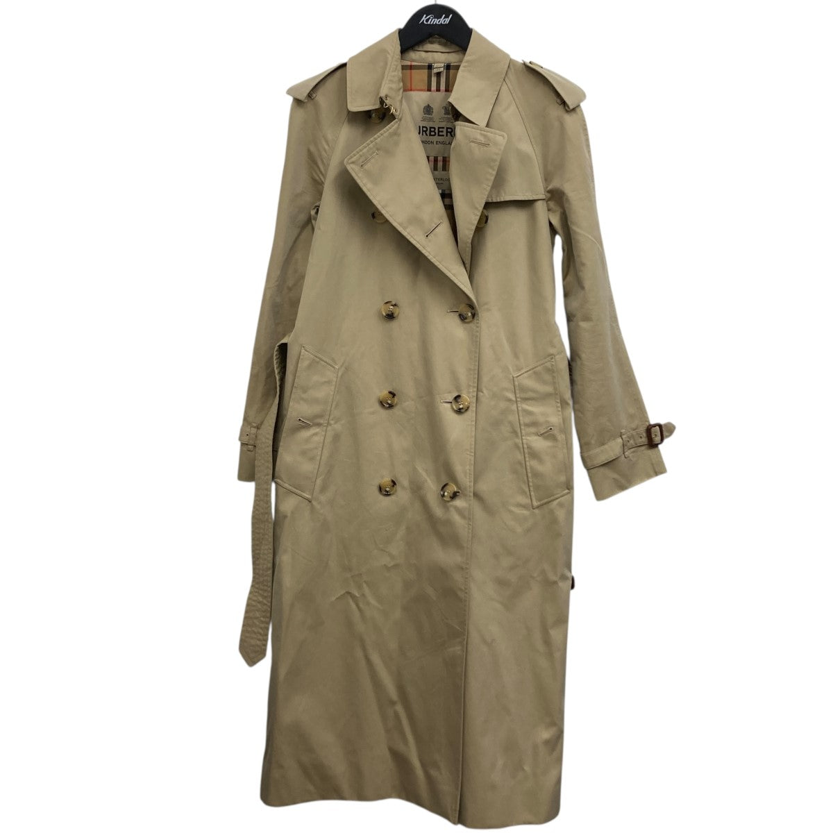 バーバリー トレンチコート ロング丈 ベージュ XL相当 ノバチェック 古着 BURBERRY 良品 LONDON バーバリーロンドン ノバチェックライナー
