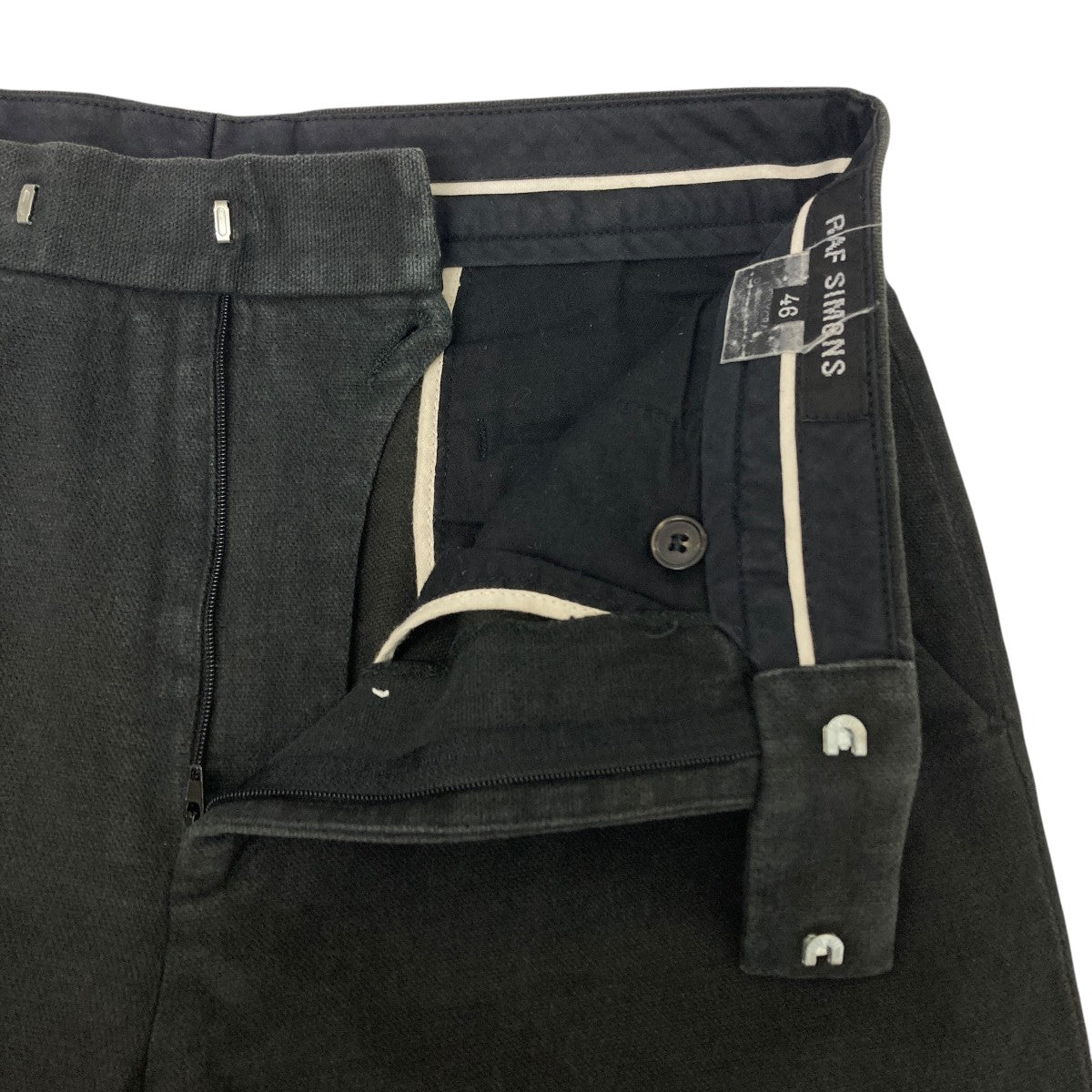 RAF SIMONSラブシモンズ黒パンツサイズ46 RAF SIMONS(ラフシモンズ) 90sストレートパンツ ブラック サイズ