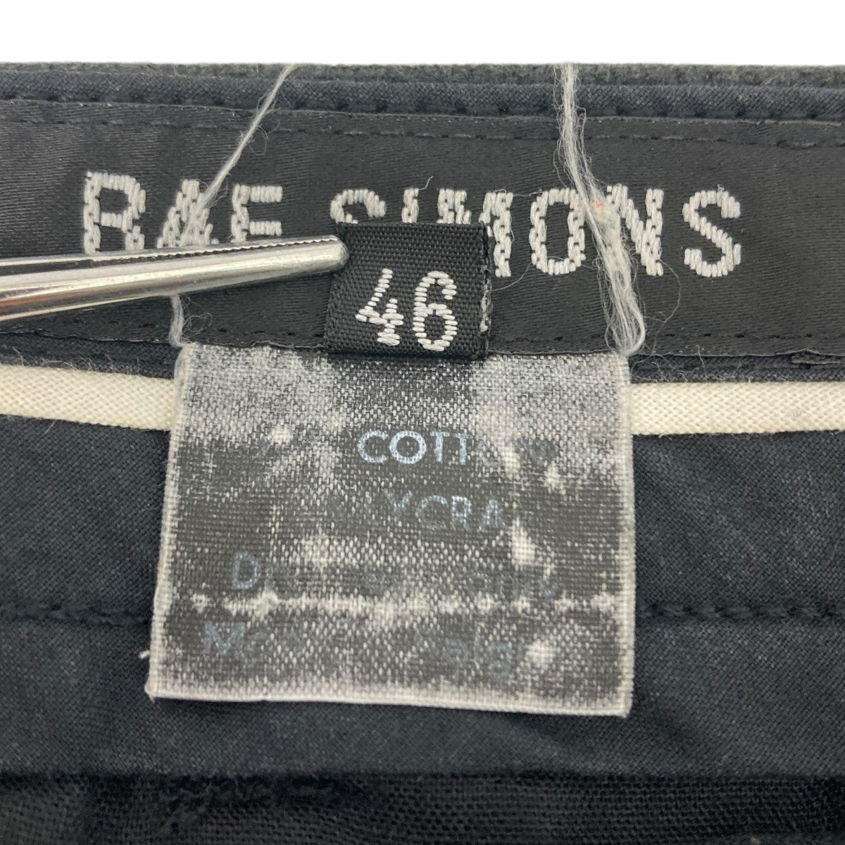 【6/25 17時まで】RAF SIMONSコットンパンツ ブラック サイズ46 RAF SIMONS ラフシモンズ ARCHIVE REDUX 21SS 03SS 消費者期