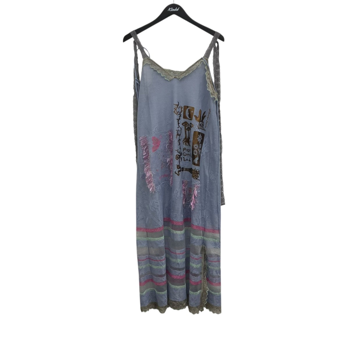 rurumu foil printed knit sheer camisole dress キャミソールワンピース 古着・中古-1枚目のアイテム画像