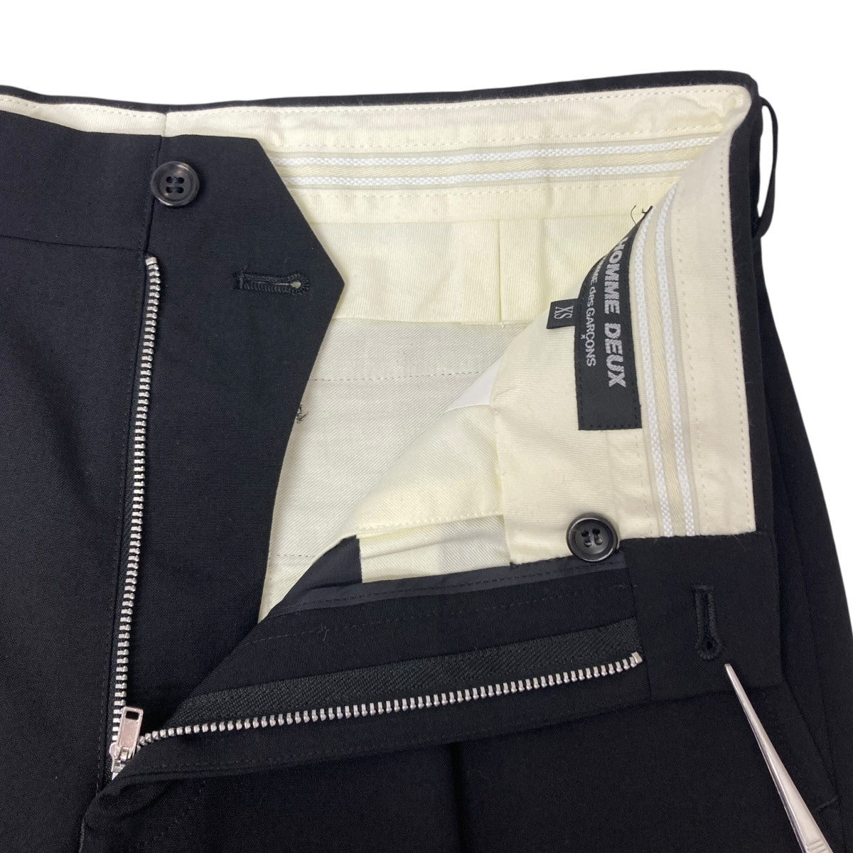コムデギャルソンオムドュ タック スラックス ブラック XSサイズ vintage COMME des GARCONS HOMME ブラック 2タックワイド