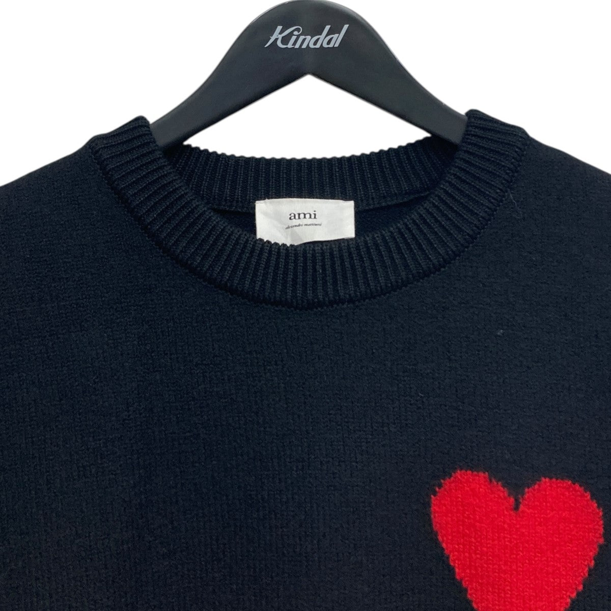 ami paris アミパリス クルーネック ハートニット　黒 楽天市場】ami paris(アミパリス) サイズ:M ハートロゴクルー
