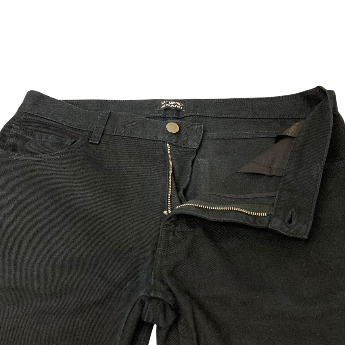 パ*ル様 ラフシモンズ RAF SIMONS デニム　ブラック RAF SIMONS ラフシモンズ 19SS Regular Zipper Patch Dnim Pants 191