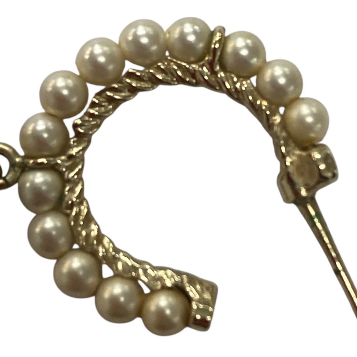 CHANEL(シャネル) パールモチーフフープピアス ホワイト×ゴールド