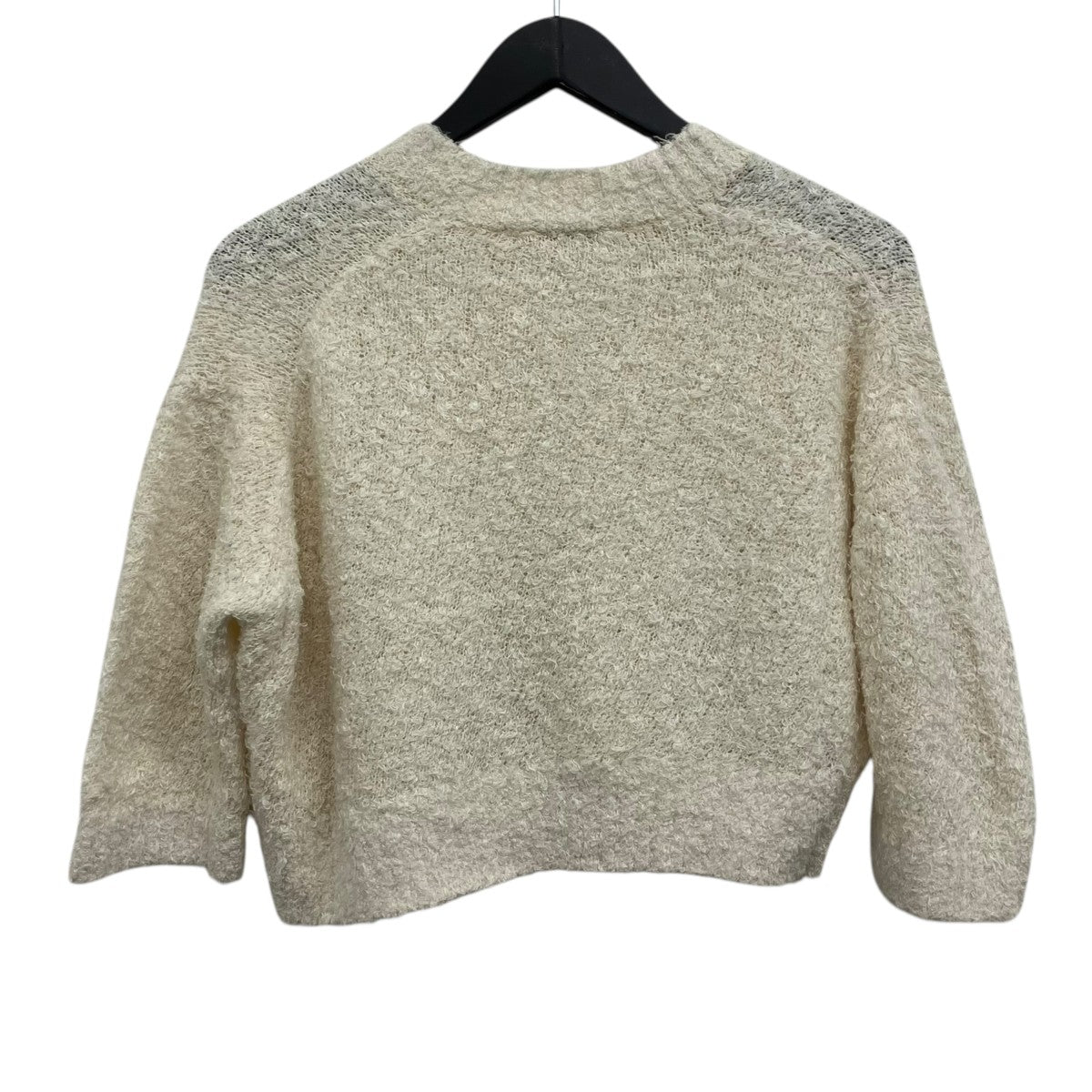 AURALEE LINEN COTTON MOLE KNIT V-NECK SHORT P O モールVネックニット 古着・中古-2枚目のアイテム画像