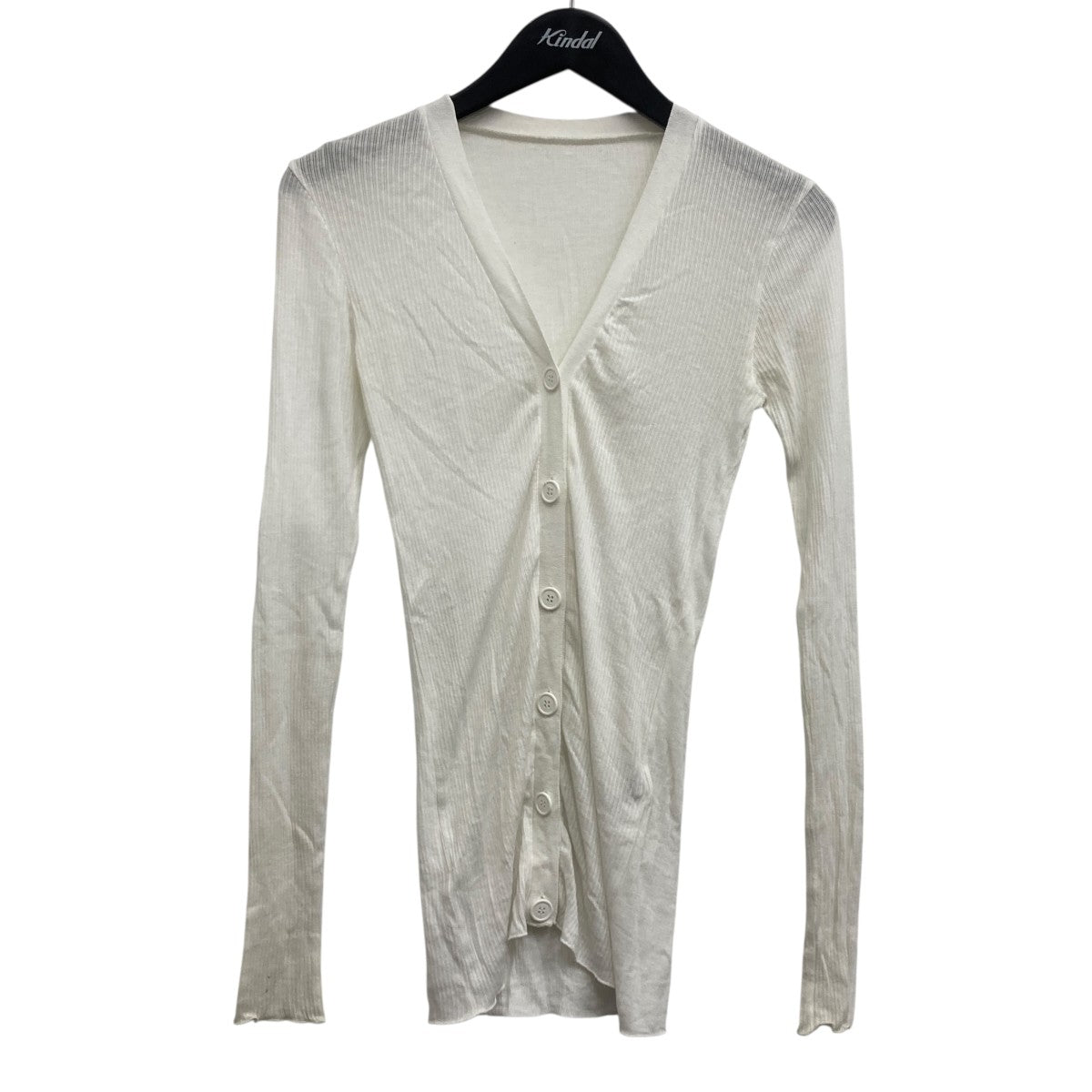 yo biotop Sheer rib V cardigan 古着・中古-1枚目のアイテム画像