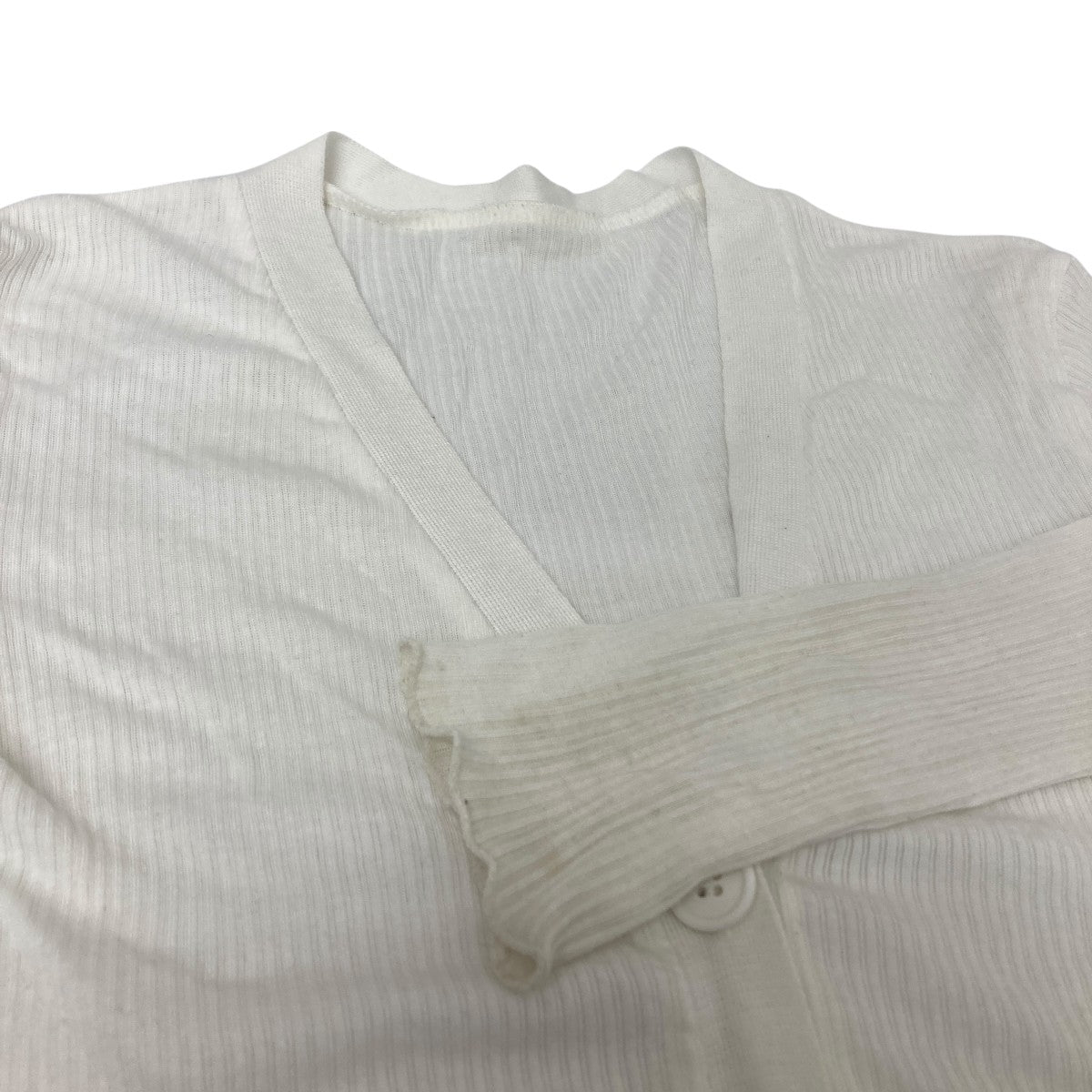 yo biotop Sheer rib V cardigan 古着・中古-5枚目のアイテム画像