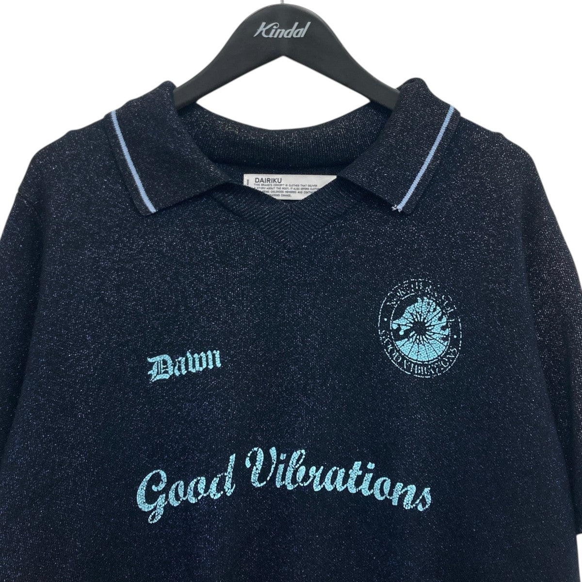 DAIRIKU Lame Soccer Uniform Knit Pullover ニットポロシャツ 古着・中古-3枚目のアイテム画像